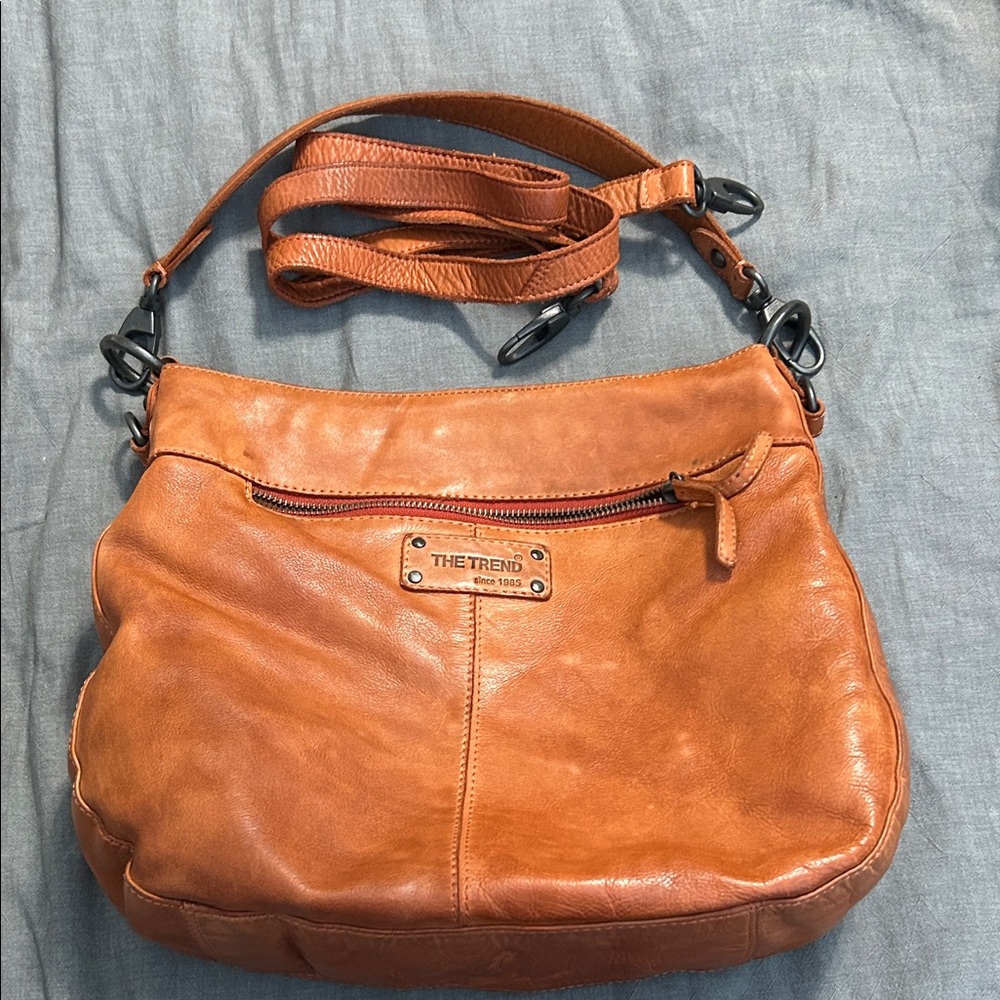The Trend by Vera Pelle Burnt Orange Leather Shoulder Bag